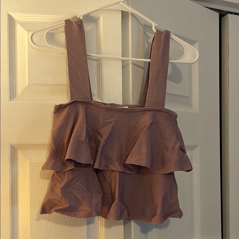 Women's Ruffled Mauve Top